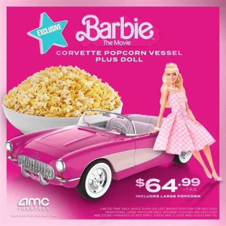 AMC's epic Barbie popcorn bucket is shaped like a pink Corvette