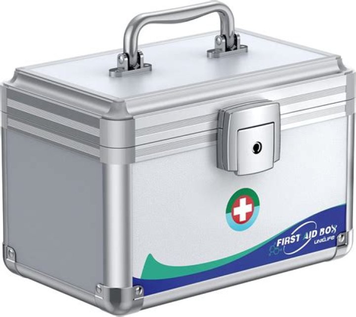 An inexpensive, lockable box big enough, at least, to hold 5 blister packs needed.
