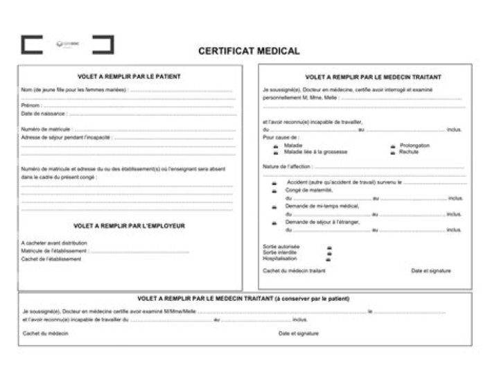 Modèle certificat médical Word, GRATUIT
