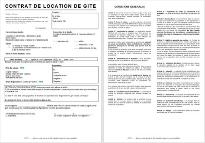 Modèle contrat location gîte Word : Pratique & Gratuit