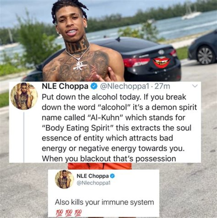 NLE Choppa talks alcohol in cautionary tweet!