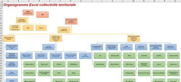Organigramme collectivité territoriale : meilleur exemple Excel