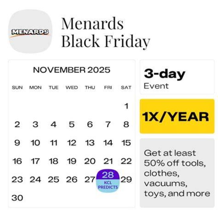 What time does Menards open on Black Friday 2022?